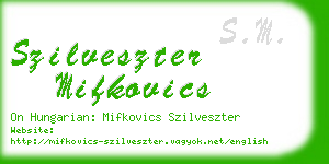 szilveszter mifkovics business card